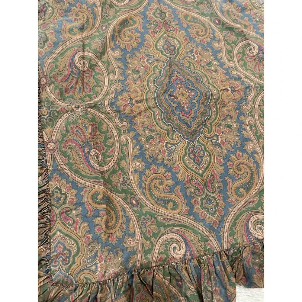 Vtg  2 Ralph Lauren Elizabeth‎ Brianna Paisley EURO Ruffled Pillow Shams PAIR